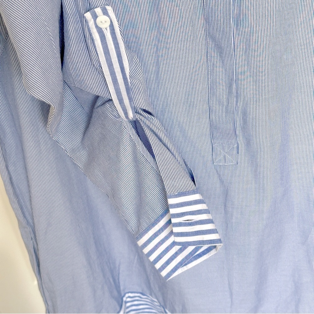 Blue Ruffled Buttoned Mini Dress - Picture 7 of 7